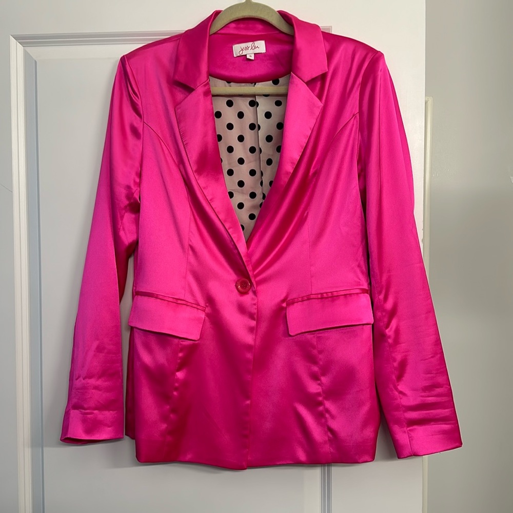 Sandy Ls Slim Blazer Hot Pink